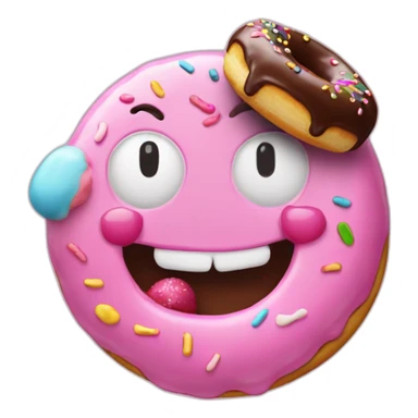Mr blobby licking chocolate donut sticker