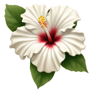 white and beige hibiscus flower  sticker