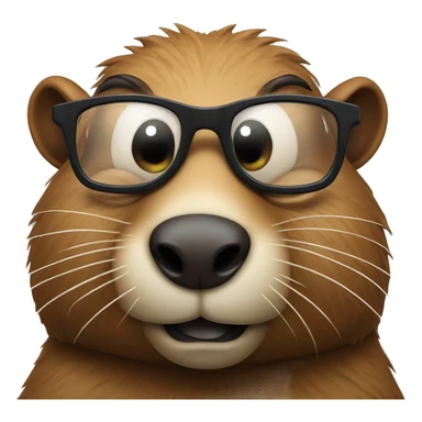 a beaver wearing glasses sticker