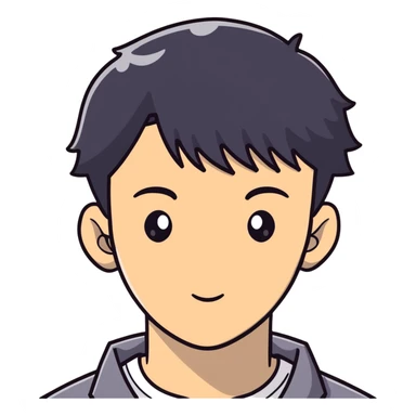 Short black haired male with one eye closed, young man with short black hair closing one eye sticker