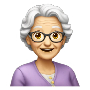 old-lady-happy-half-body sticker