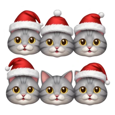 grey cats with Christmas hats sticker