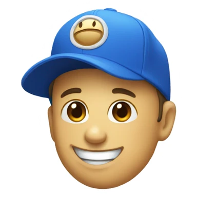 blue cap happy like hand sticker