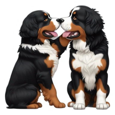 Bernese mountain dog fighting a bernadoodle sticker