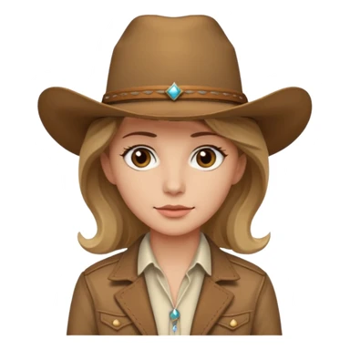 Ennis Del Mar with brown eyes, dark blonde hair, ivory shirt, brown jacket and cowboy hat sticker