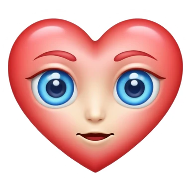 Heart blue with eyes love  sticker