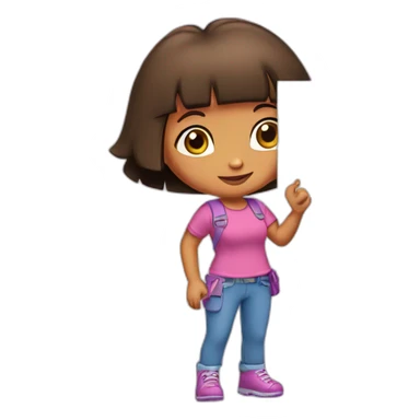 Dora the explorer holding a blank sign sticker