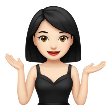 “Emoji girl, femme fatale, black hair. megan fox vibes black dress sticker