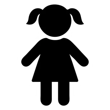 A little girl, bold and graphic sticker