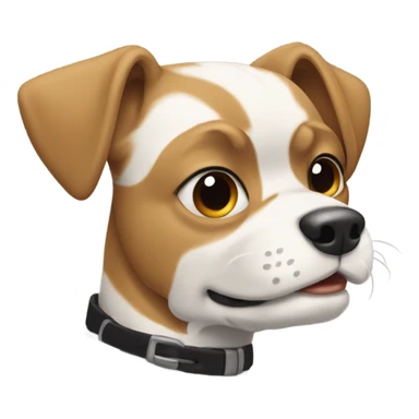 dog with white chest tilting his head sticker