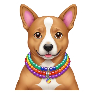 a gay dog with a lot if rainbow bracelets and gay accessories  sticker