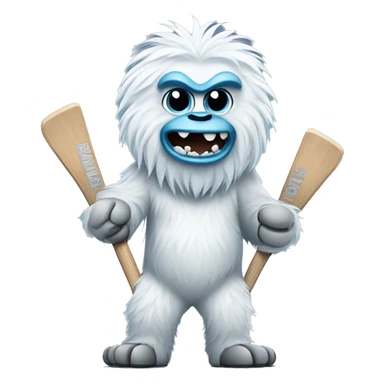 yeti with hockey stic sticker