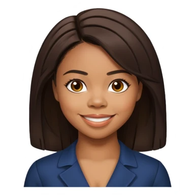 Regina Hall with dark brown hair sticker