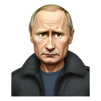 sad putin photorealistic serious sticker