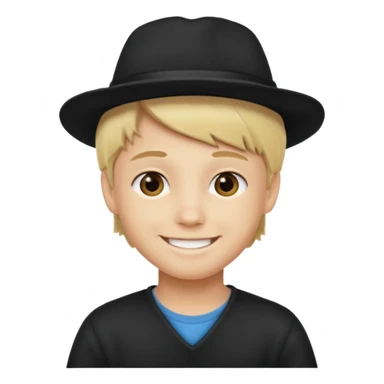 Ragazzo biondo con cappello nero sticker