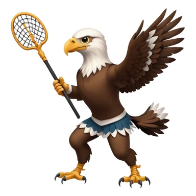 Eagle playing lacrosse sticker