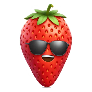 Strawberry wearing a funny hat sticker