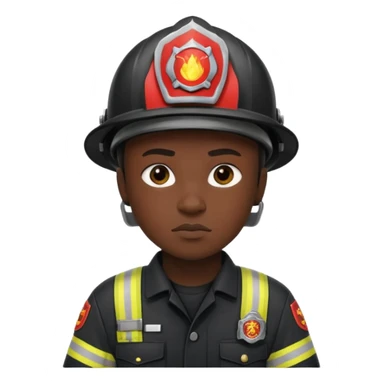 Firefighter with Black uniform sticker