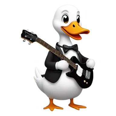 Goose in a tuxedo playing electric guitar sticker