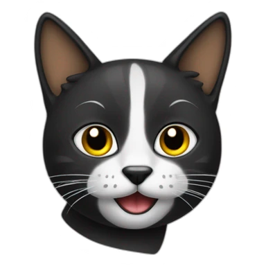 gato preto com a língua pra fora sticker