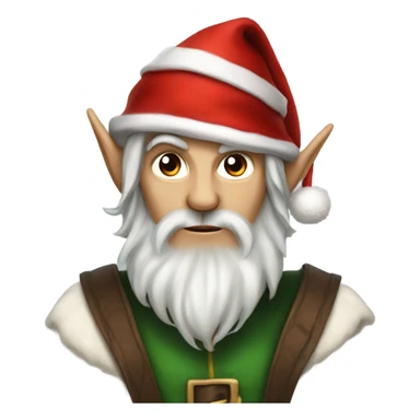 rogue male elf fantasy wearing santa hat sticker