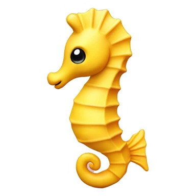 cute kawaii 3d yellow seahorse sticker