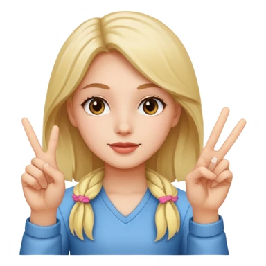 Girl holding the peace sign  sticker