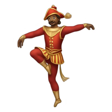 medieval circus acrobat doing a pirouette sticker