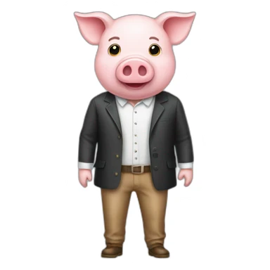 man dress up pig sticker
