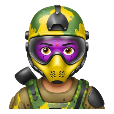 paintball player face distinct sticker
