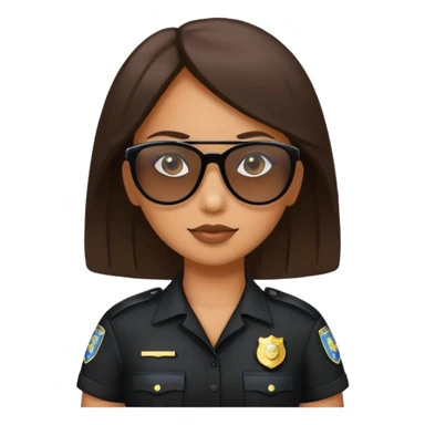 woman police wearing black dress with sun glasses sticker