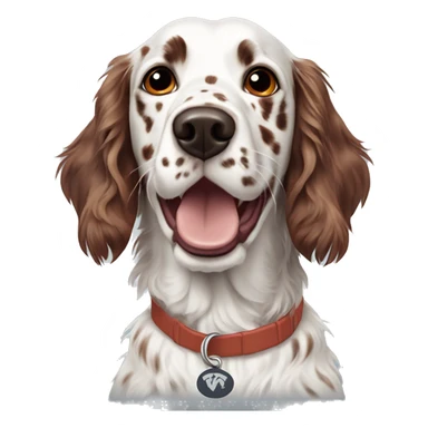 english setter wearing virginia tech colors sticker