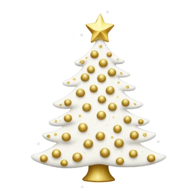 white Christmas tree with gold sparkles sticker