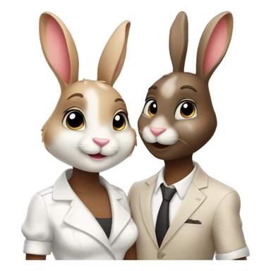 two stylish bunnies in love sticker