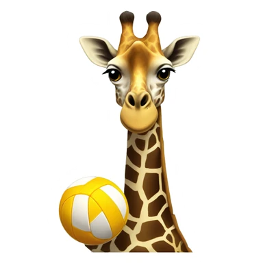 giraffe holding volleyball sticker