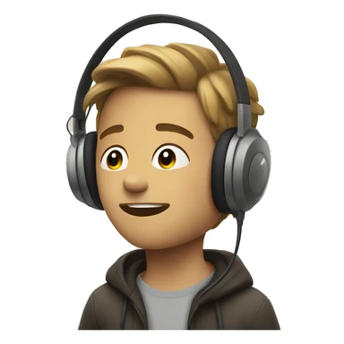 Keeping headset andA boy is feeling the song  sticker