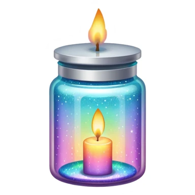 Iridescent Glittered Candle Jar sticker