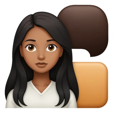 Brown female with black long hair  sticker