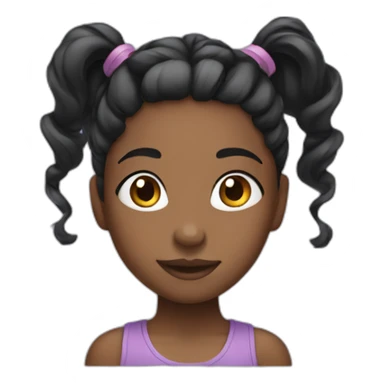 cute black girl with ponytail sticker