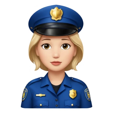 Jennifer Lawrence, in a police uniform sticker