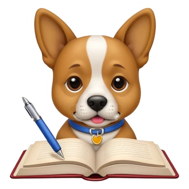 cachorro escrevendo um livro sticker
