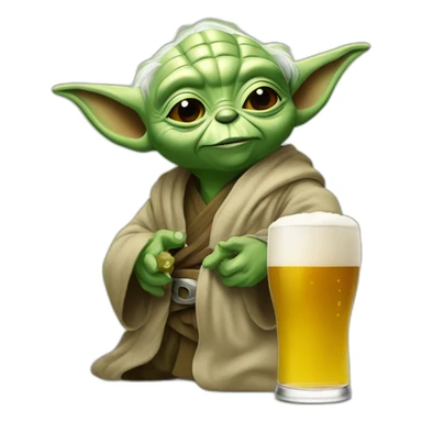 Yoda qui boit une biere sticker