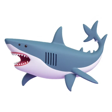 shark-shaped sneaker sticker