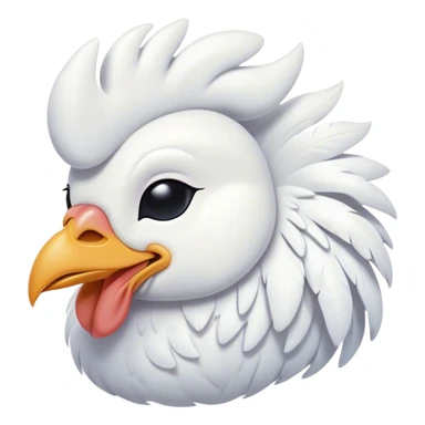 Meme-Worthy Cute Sleeping White Rooster Portrait Emoji, Head resting peacefully with a contented smile, showcasing a robust build and a luxuriously soft pure white plumage, eyes shut in a serene, restful nap, Simplified yet hilariously adorable features, highly detailed, glowing with a soft, drowsy light, high shine, relaxed and utterly lovable, stylized with an air of playful laziness, bright and heartwarming, soft glowing outline, capturing the essence of a comically sleepy rooster, so meme-worthy it feels like it could instantly become the next viral sensation of adorable slumber! sticker