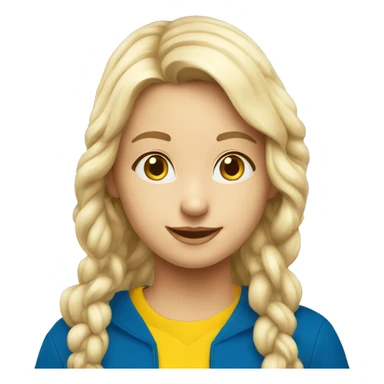 Swedish school student, happy, with Swedish flag, blond sticker