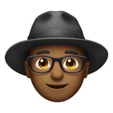 male with glasses and hat sticker