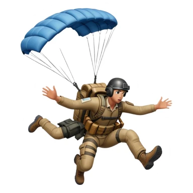 PUBG character falling from the sky with parachute deployed sticker