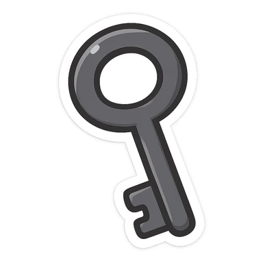 simple black key sticker
