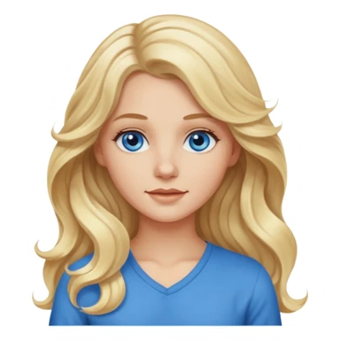 White girl with long wavy hair sticker