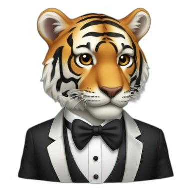 Tiger in a tuxedo sticker